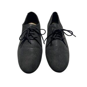 American Eagle Black Canvas Lace-Up Flats For Women 9.5